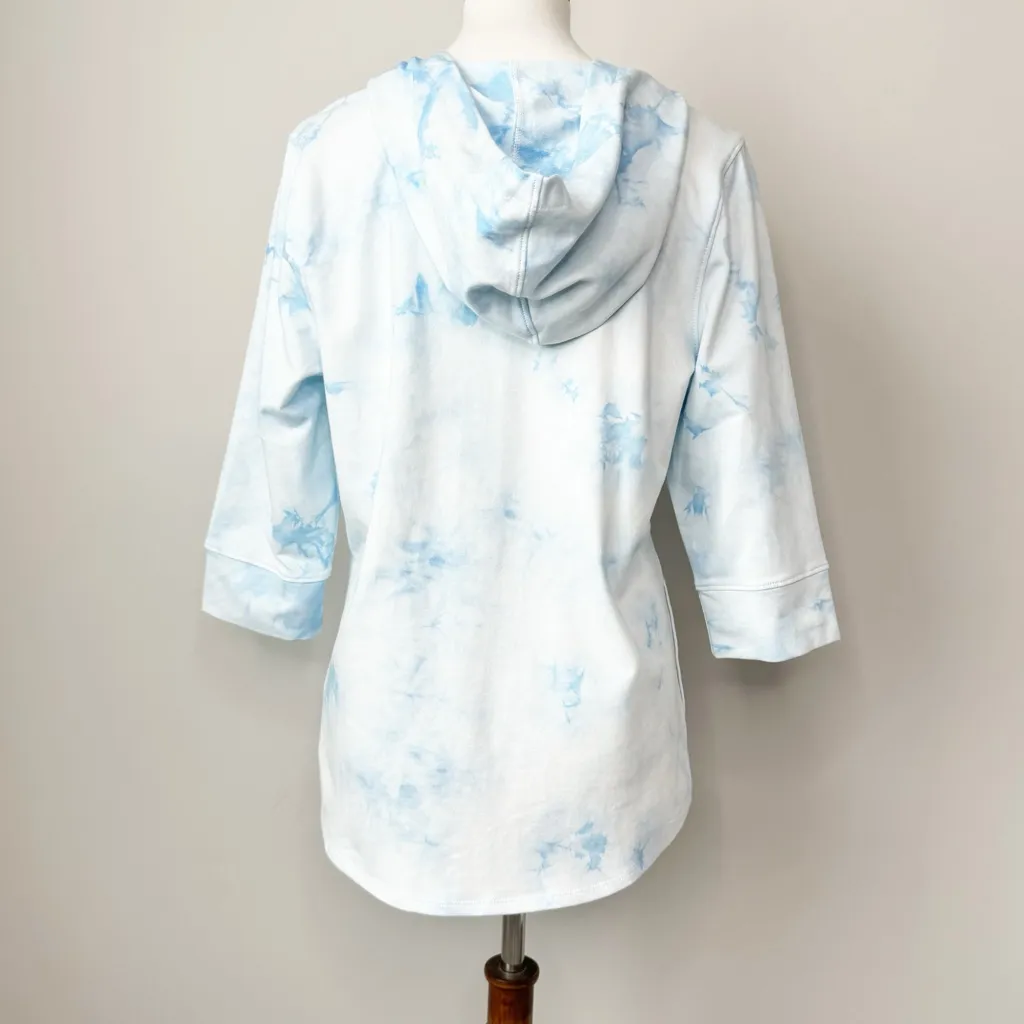 Quacker Factory Tie Dye Pullover Hoodie Sweatshirt Star Rhinestones Pockets - Image 5