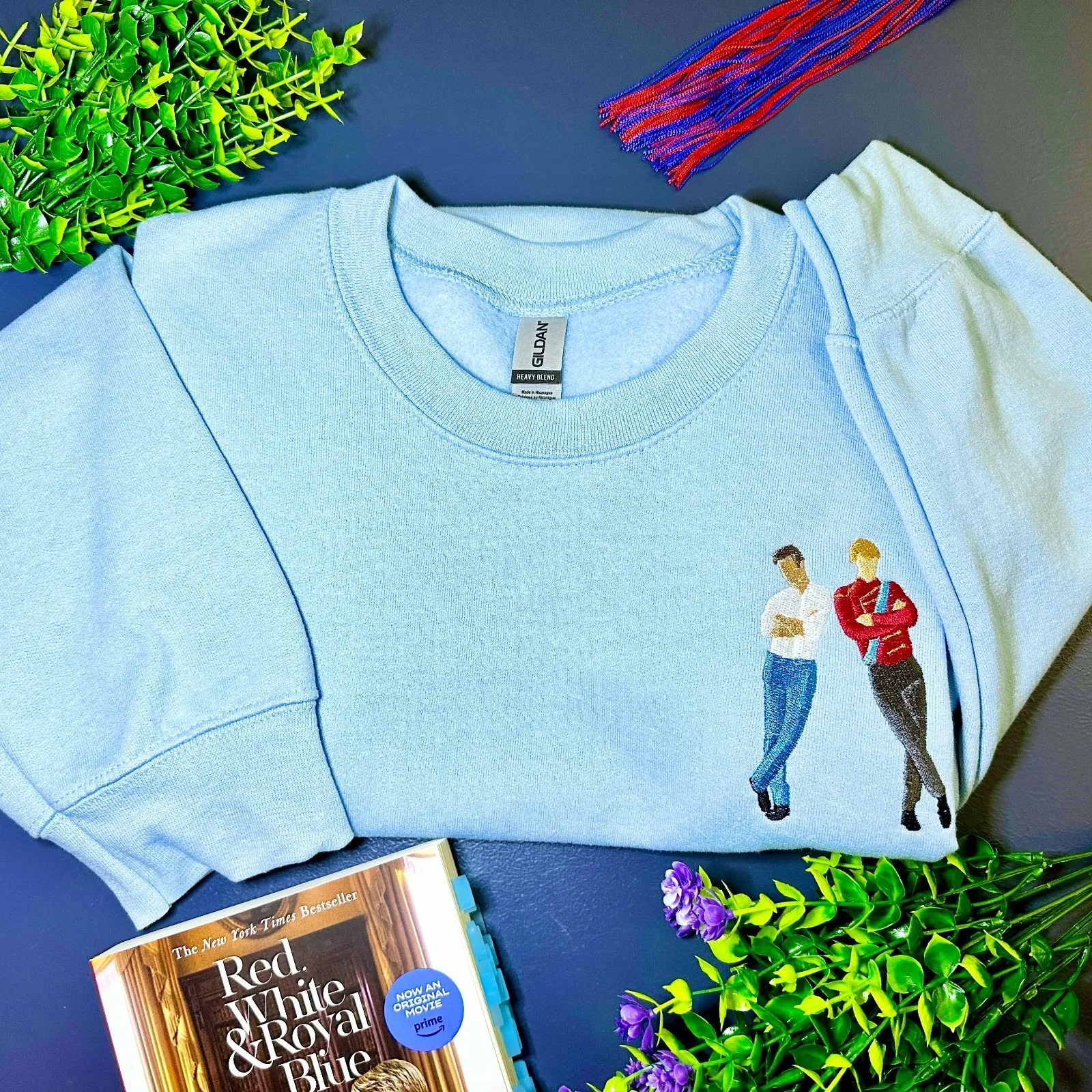 Red White & Royal Blue 3XL Sweatshirt‎ Embroidered Alex Henry Book Wedding - Image 4