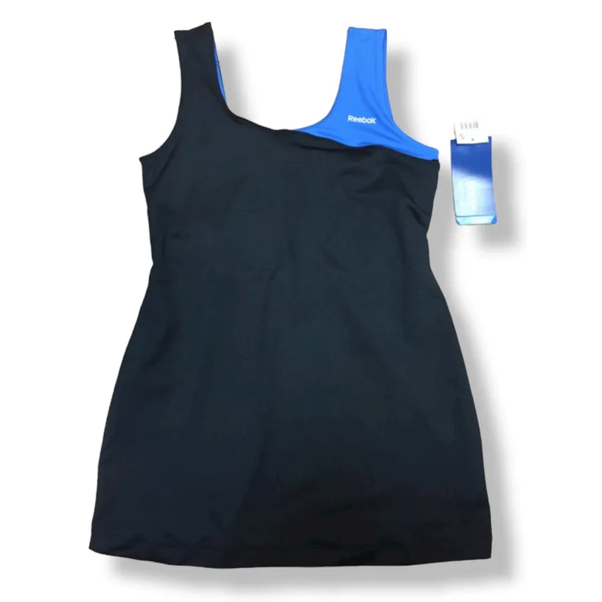 Reebok x Motherhood Tank‎ Size Small Maternity Blue Black Playdry Activewear NEW - Image 2