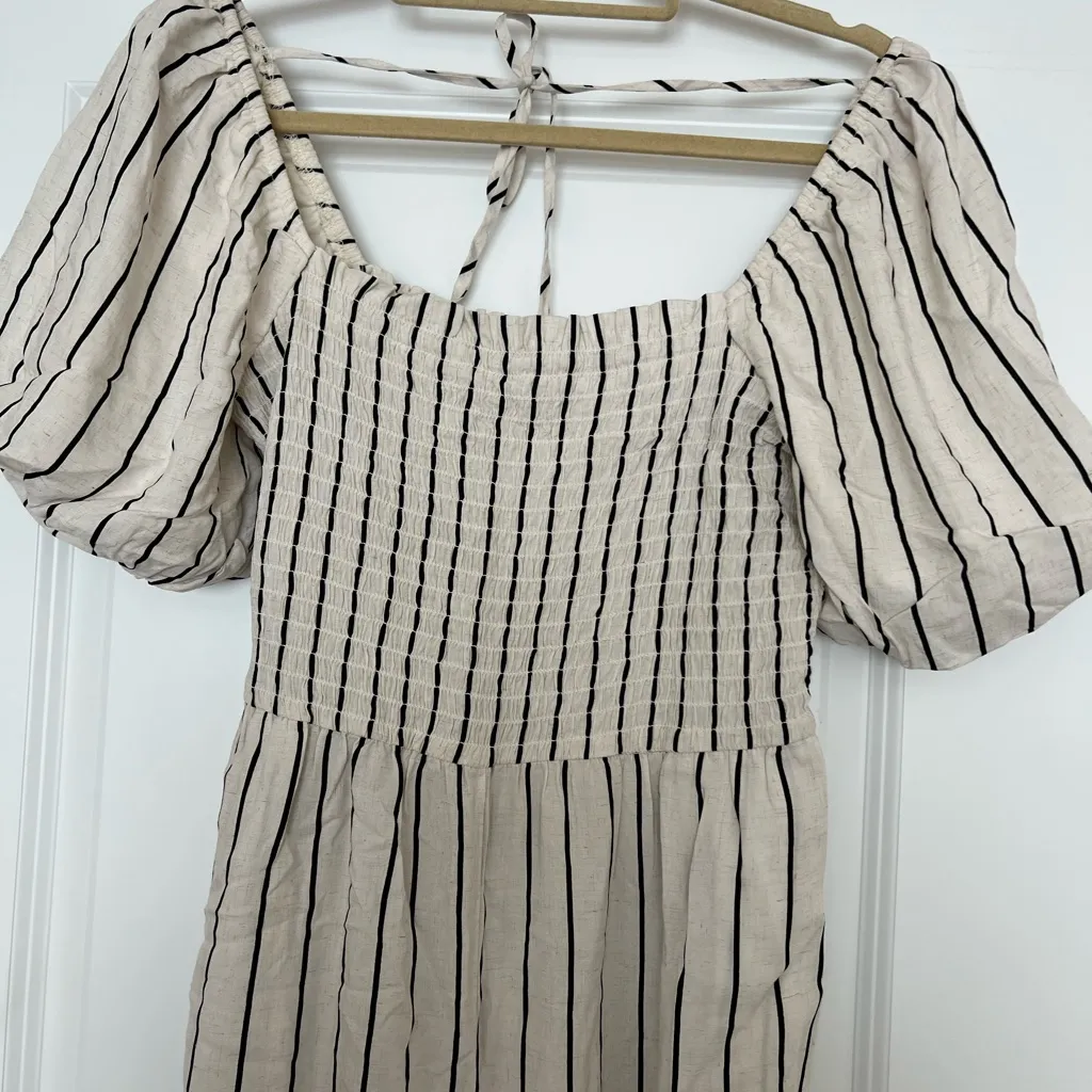 Luxology Black and Cream Striped Jumpsuit - Image 3