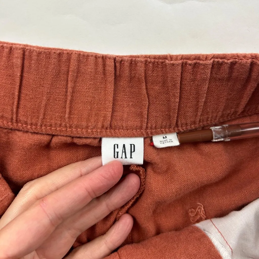 GAP Terracotta Linen Blend Relaxed Leg Pant M - Image 4