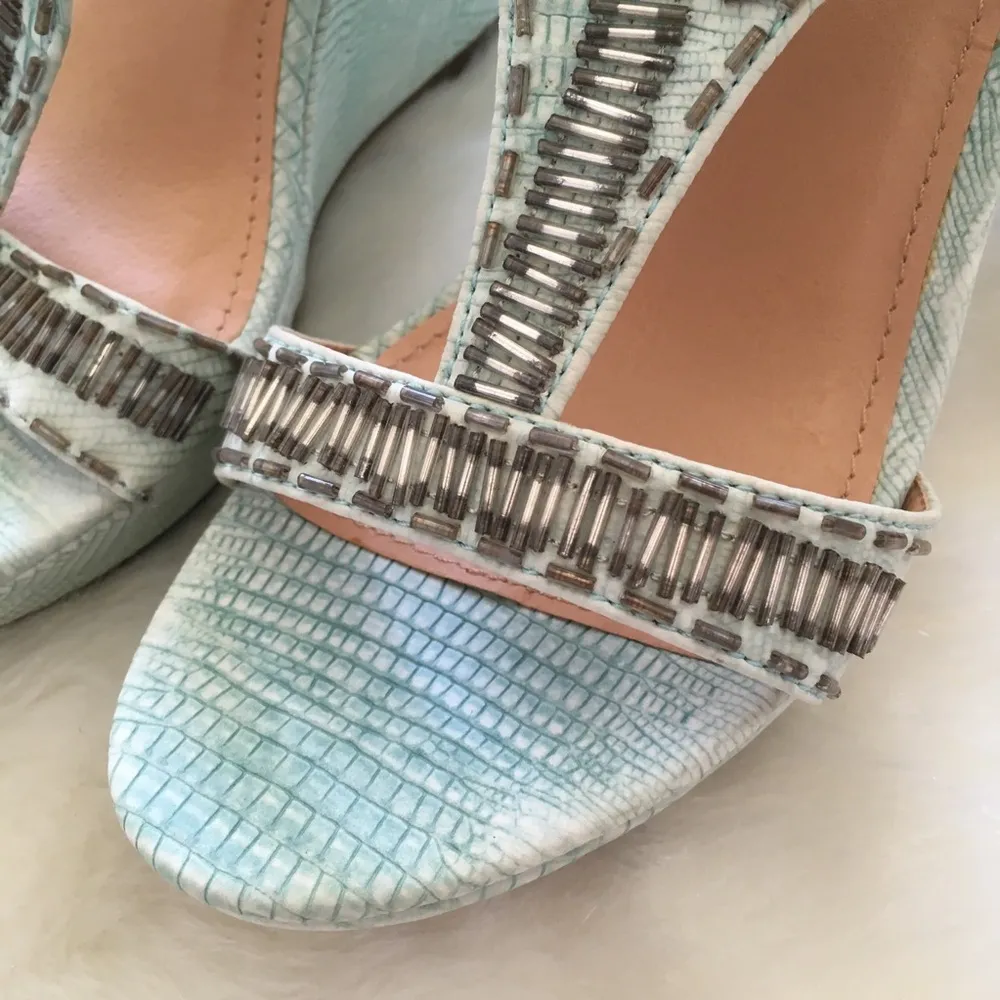 Theme Mint Green Wedge Sandals Size 7 - Image 5