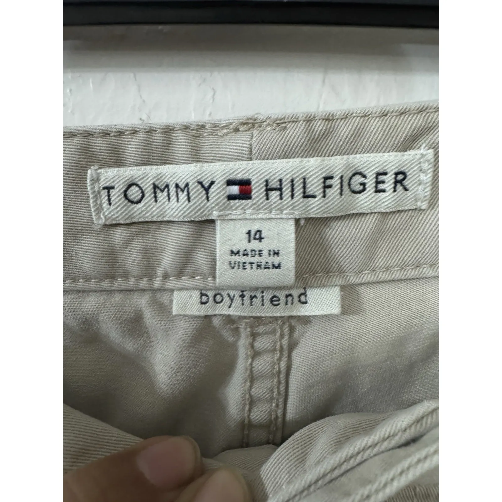 Y2K 2005‎ Tommy Jeans Womens Size 14 Beige Khaki Capri Pants - Image 2