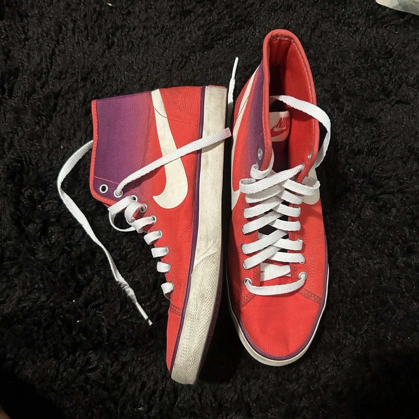 Nike Women’s Mid Blazer Primo Court Sneakers Size 8 Coral Orange Purple Ombre - Image 2