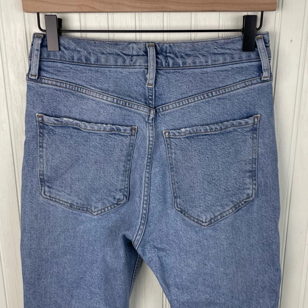 Agolde Riley Distressed Straight Leg Jeans Size 26 Button Fly Cotton A056B-1255 - Image 10