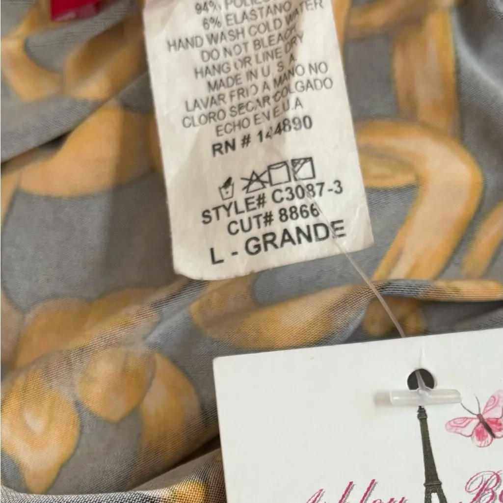 Black and Gold Chain Print Slip Dress L NWT Size L - Image 2