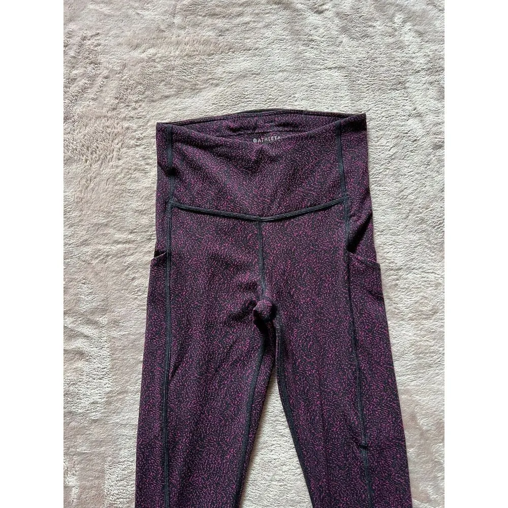 Athleta‎ Ultimate Stash Textured 7/8 Tight Maroon Red Size XxSmall - Image 2
