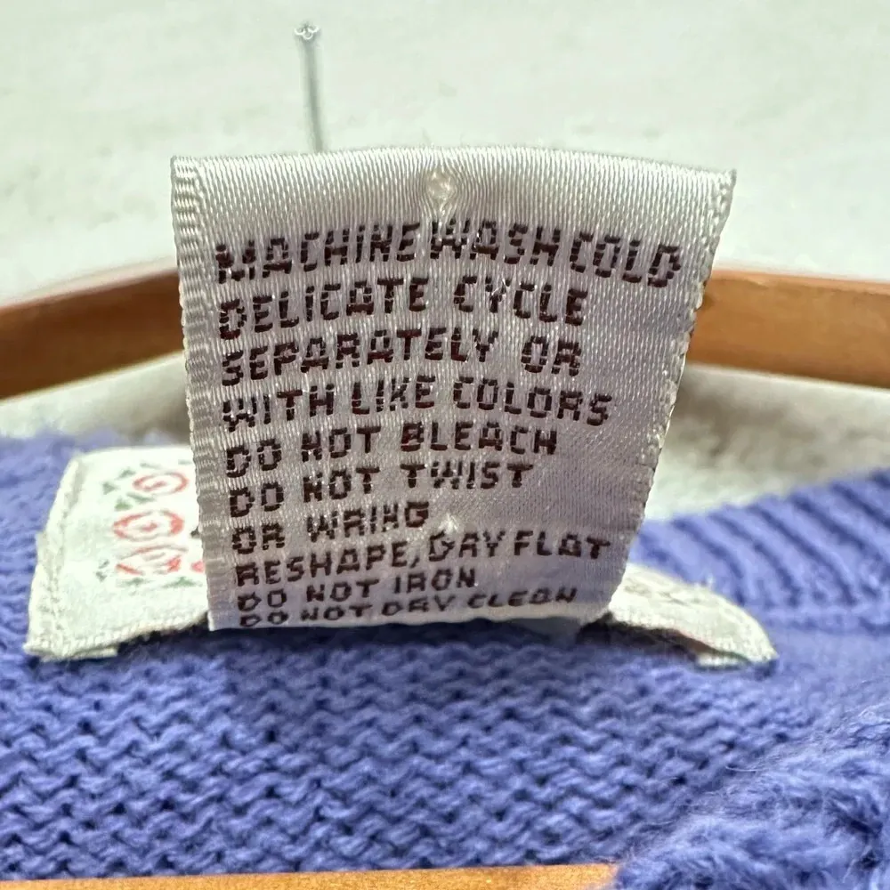 Vintage JENNY Cardigan Sweater Simple Classic Button Up Purple Size 2XL - Image 5