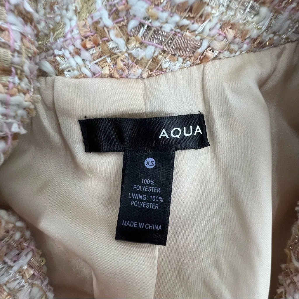 Aqua tweed sequin double breasted blazer sz XS - Image 5