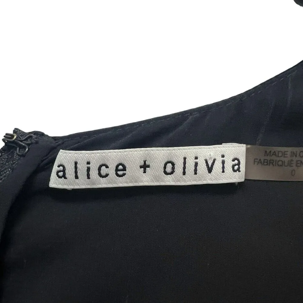 Alice + Olivia Sinclair Romper Surplice V-neck Long Sleeve Zip Black Women’s 0 - Image 10