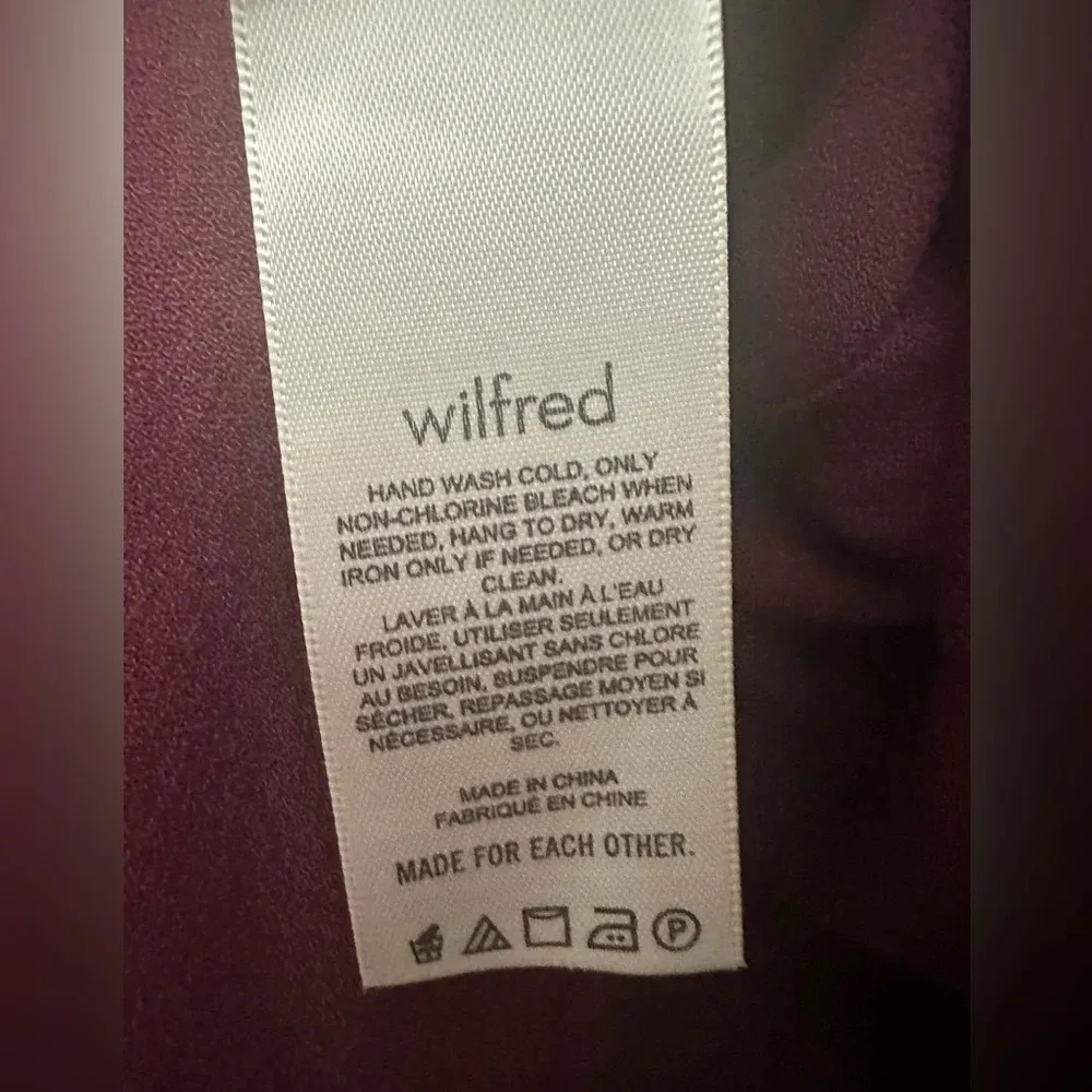 Wilfred Novella Tie Front Top In Spiced Burgundy Size 2X Smocked Back NWT - Image 5