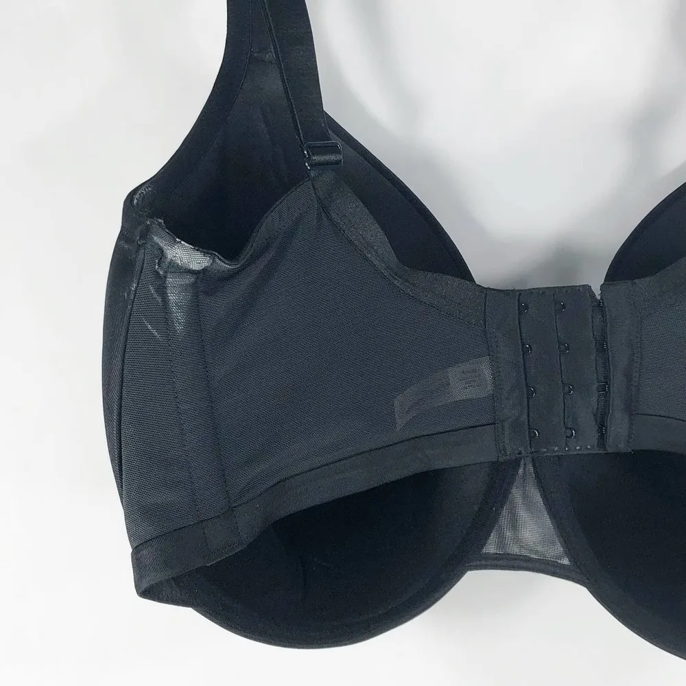 Cacique 40H Bra Satin Full Coverage Plus Size Lane Bryant Black Solid Stretch 66 - Image 5