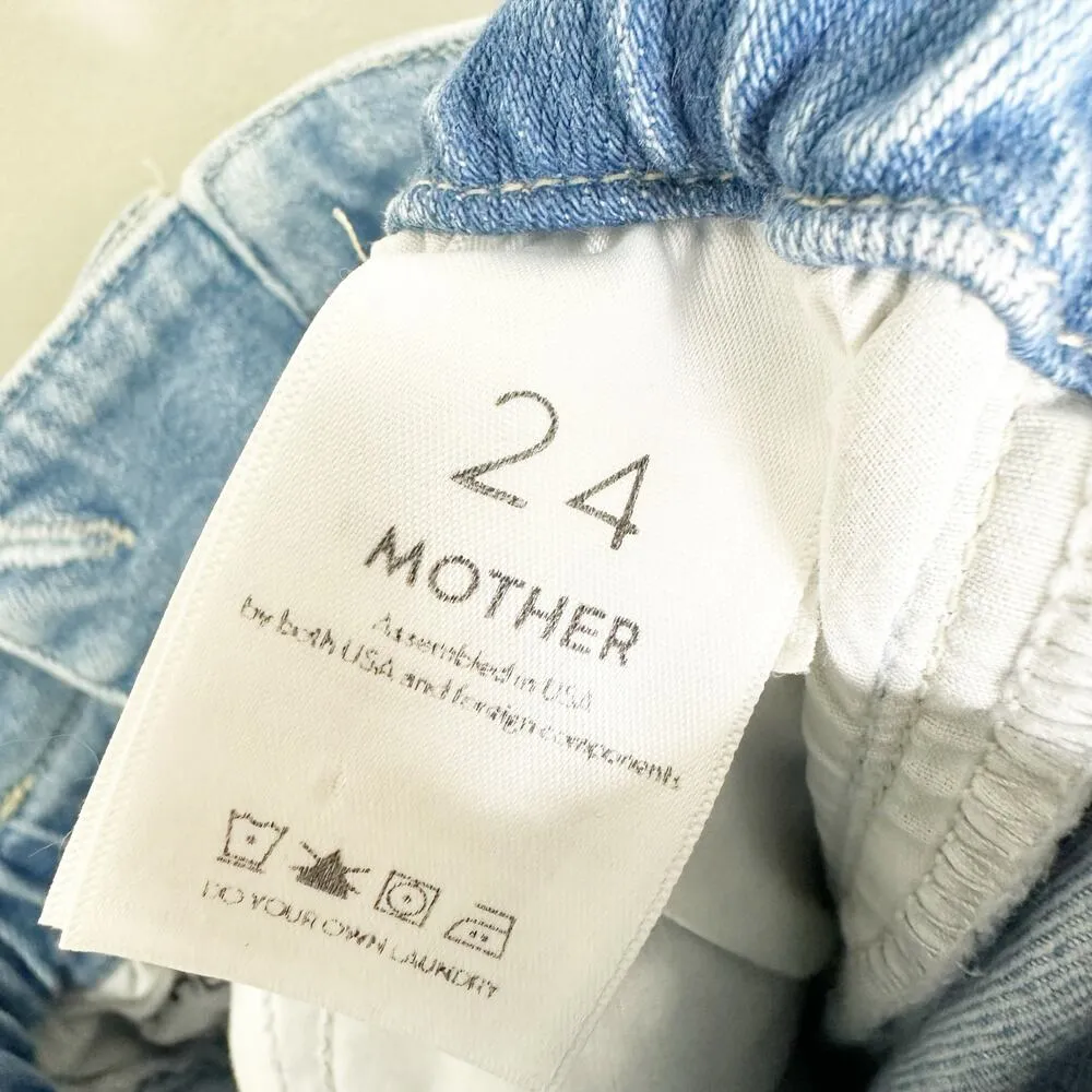 Mother Womens Jeans The Yoyo Ruffle Greaser Ankle Straight Denim Blue Size 24 - Image 8