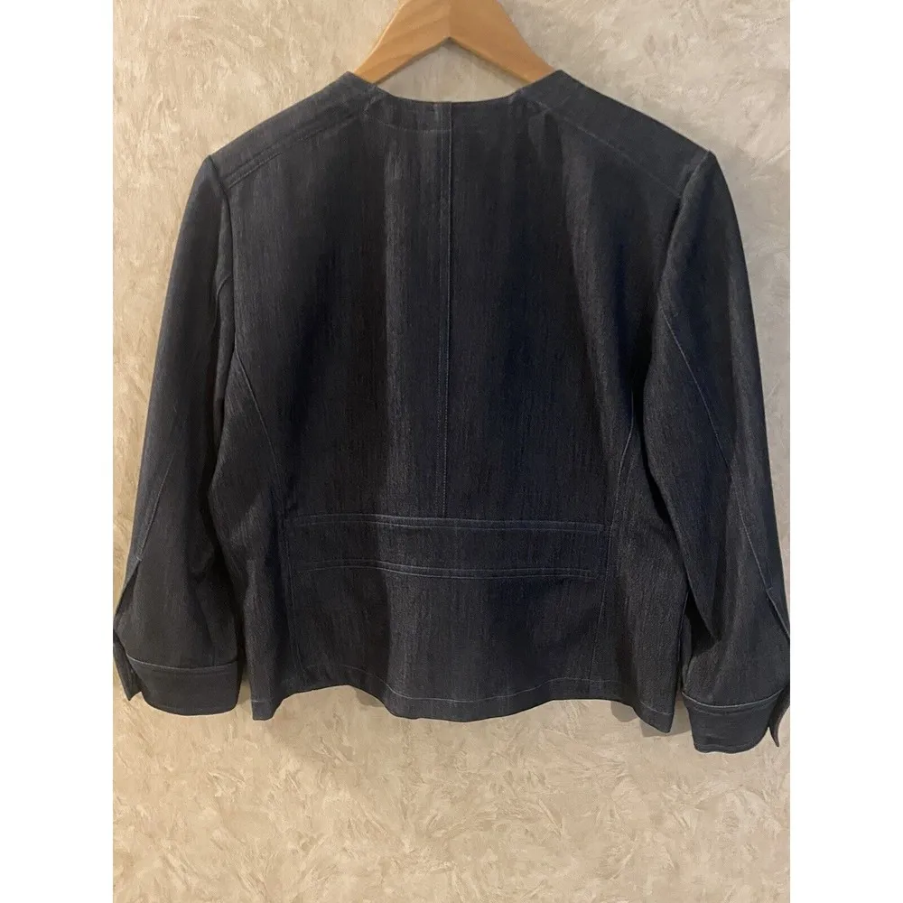 Ruby Rd Women's Denim Blazer / Jacket snap up size 10 - Image 5