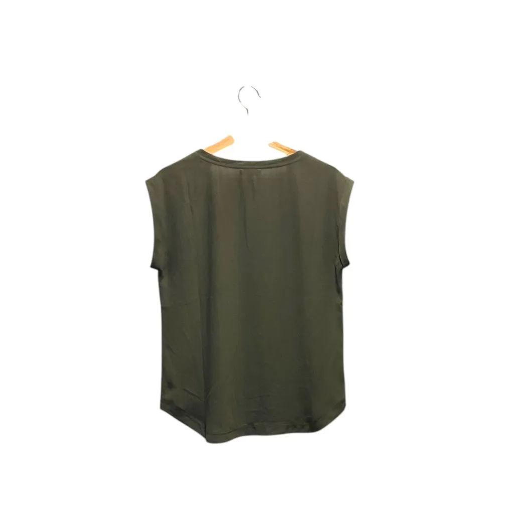 J.Crew Chiffon Top Olive Green Size 6 - Image 8