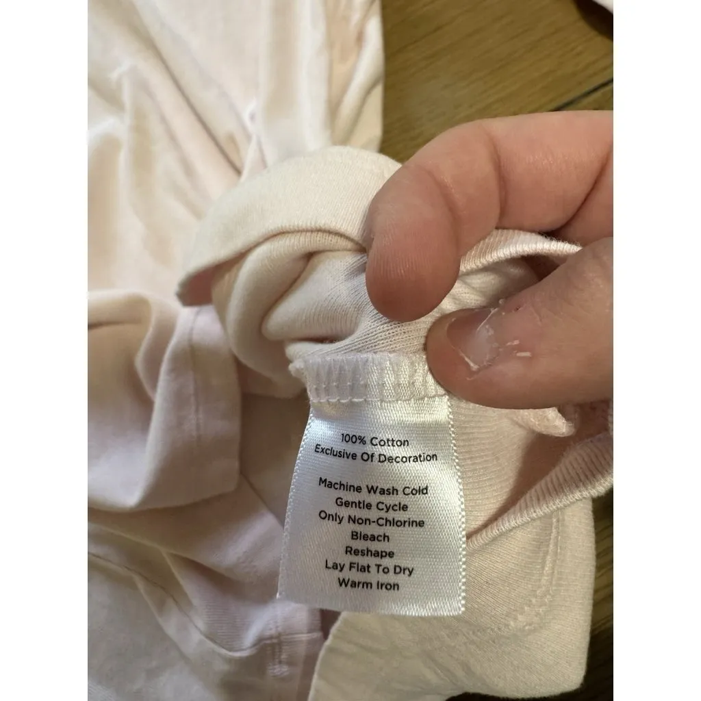 Talbots Women Size‎ Small 3/4 Sleeve Top Ruffle V- Neck Pink Cotton Lightweight - Image 8