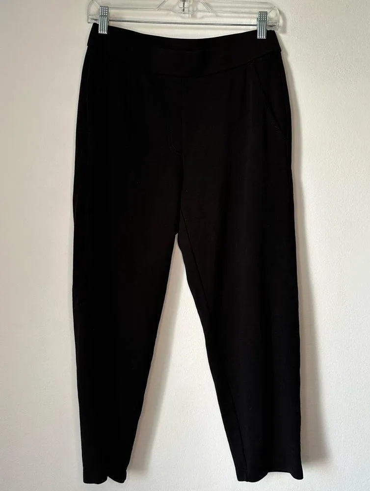 Eileen Fisher Tencel Ponte Pants Black Straight Pull On Stretch Casual Sz XS - Image 2