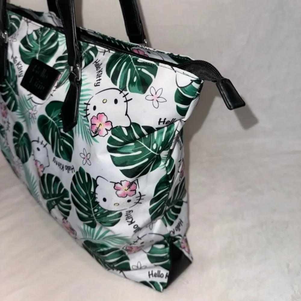 New Hello‎ Kitty Sanrio Jungle Print Tote Green - Image 4