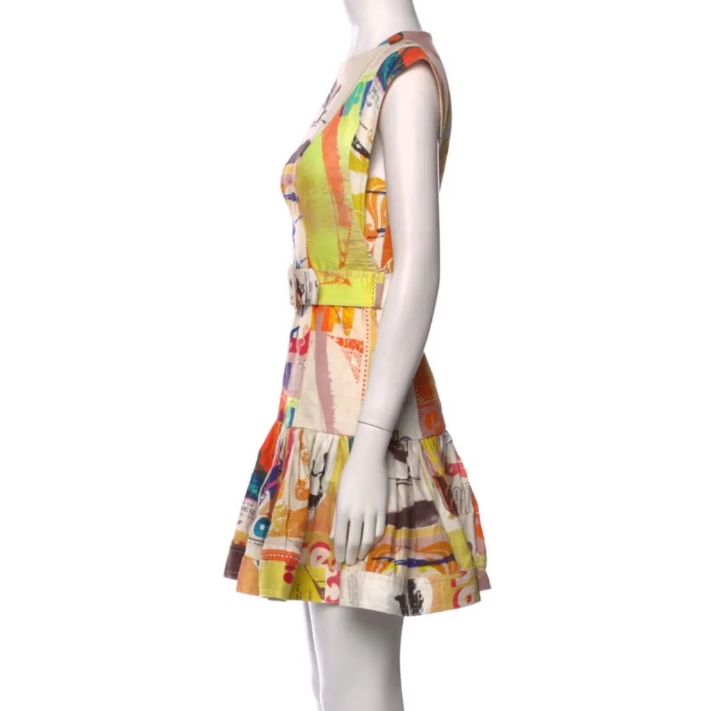 NWOT Zimmermann Multicolor Fluted Mini Dress - Image 6