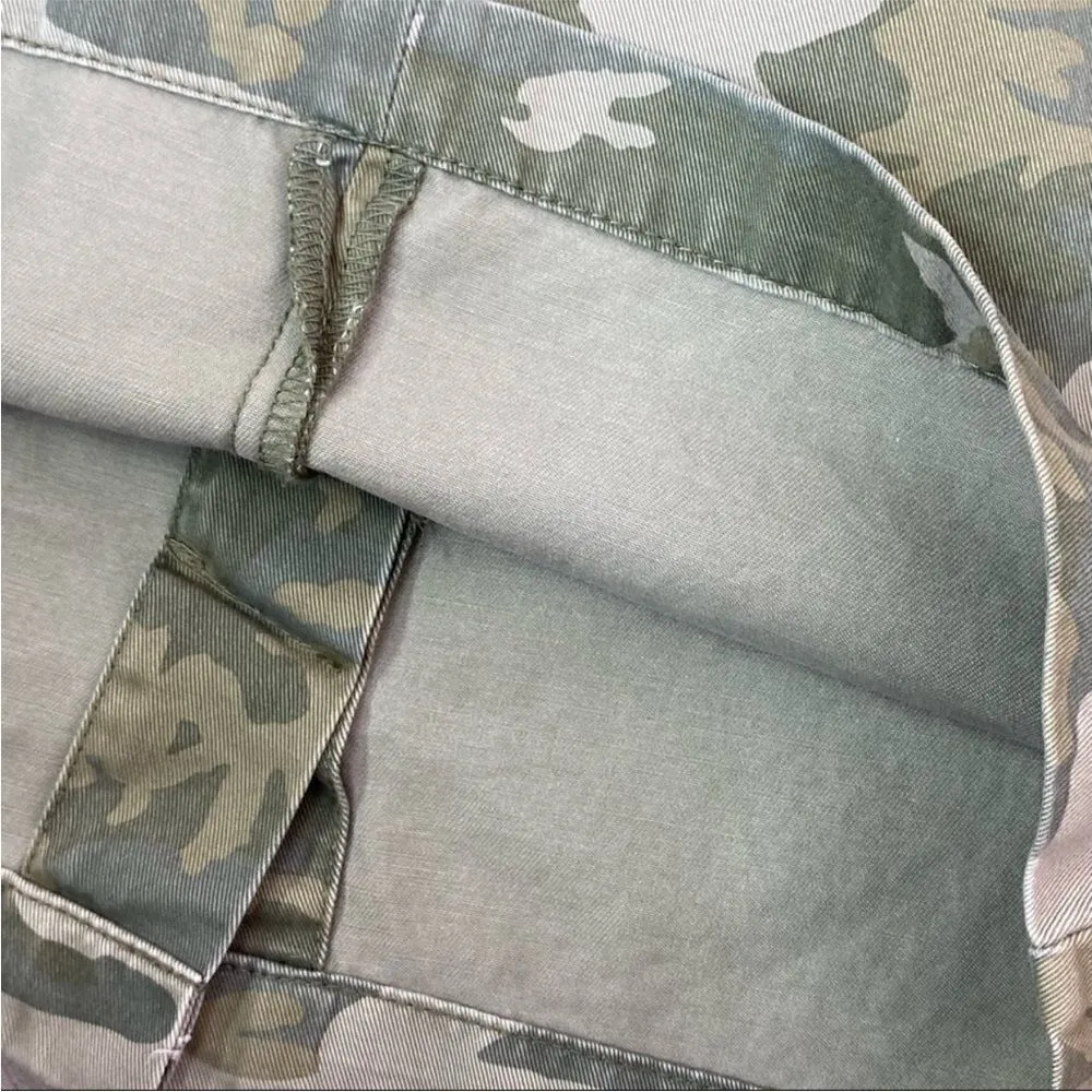G.H.Bass Camouflage‎ Twill Pencil Skirt Green Size 0 Mini Cotton Chino - Image 4