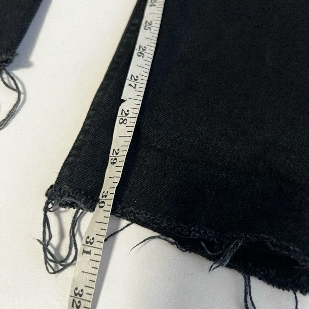 Agolde Sz 26 Cherie High Rise Straight Leg Distressed Jeans Distortion Black - Image 9