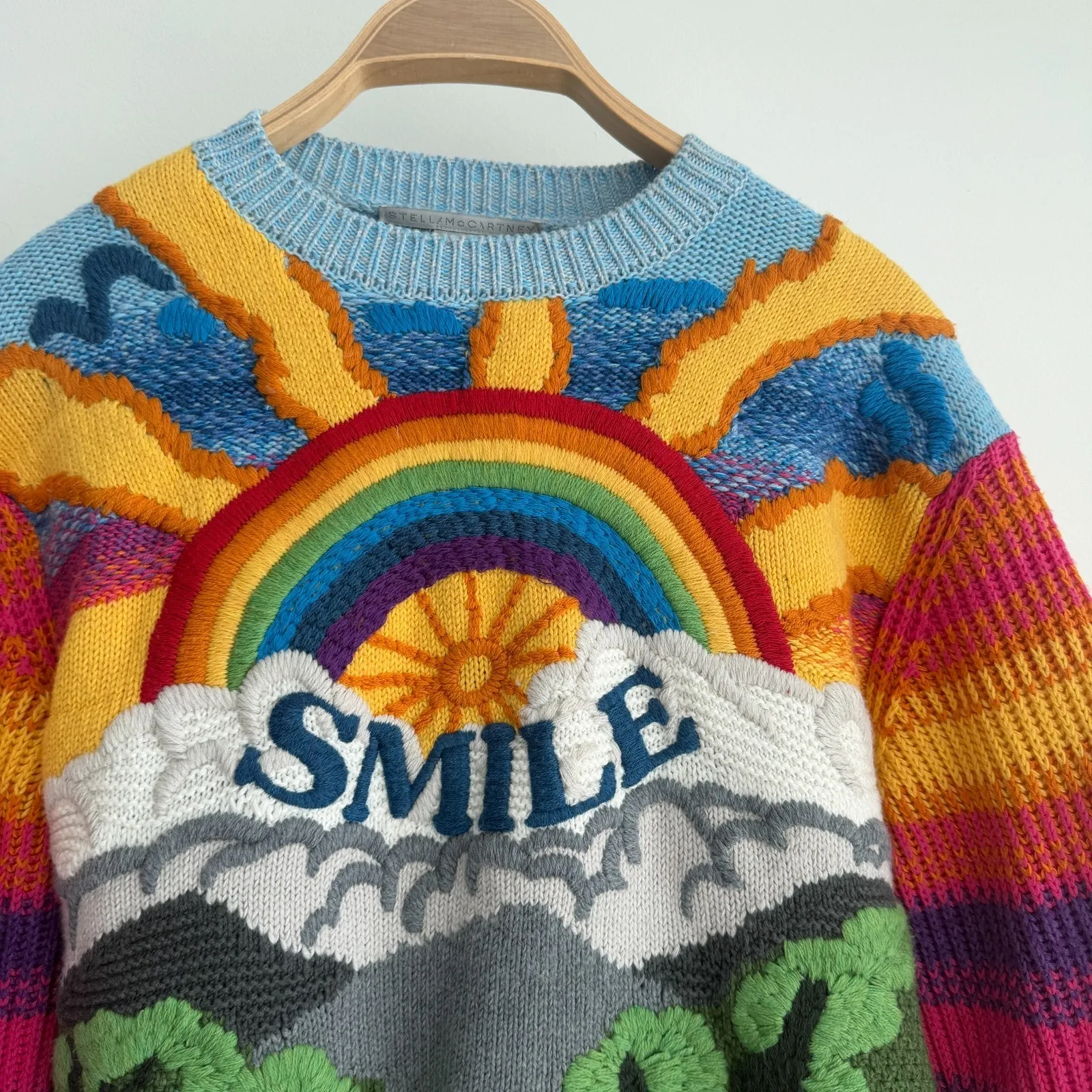 Stella McCartney Sweater Womens 38 Kind Smile Intarsia Jumper Wool Cotton Color - Image 6