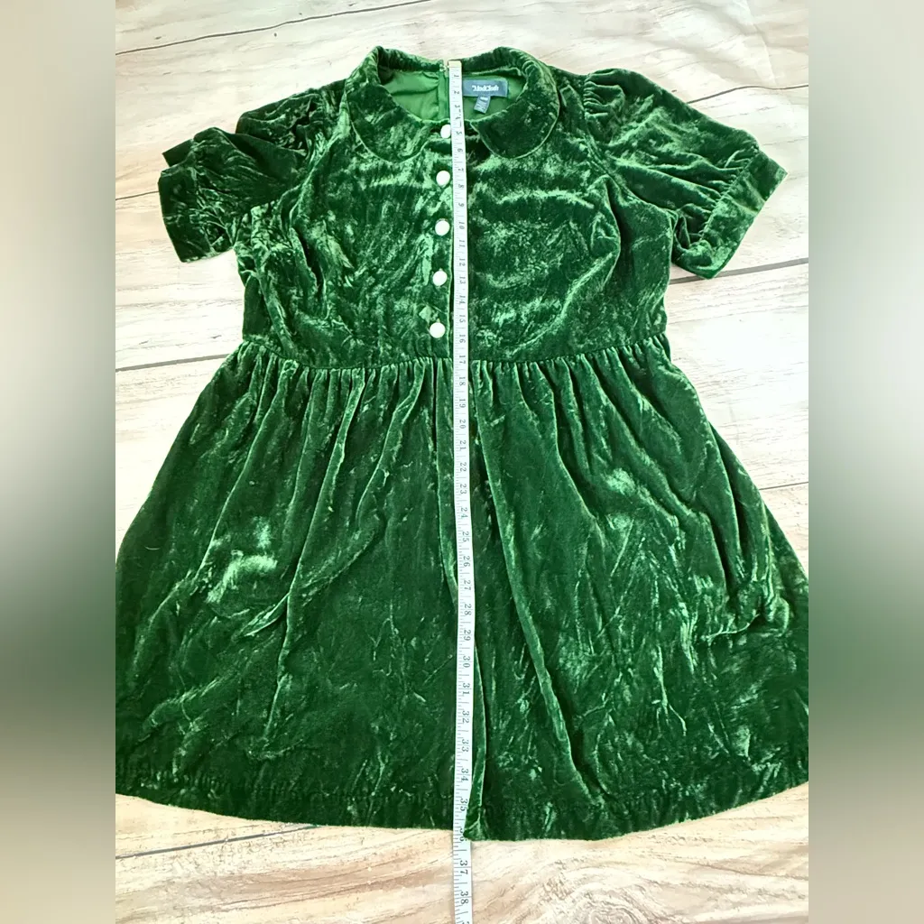 Woman’s ModCloth Size 16W Green Velvet Dress Retro Cottage - Image 6