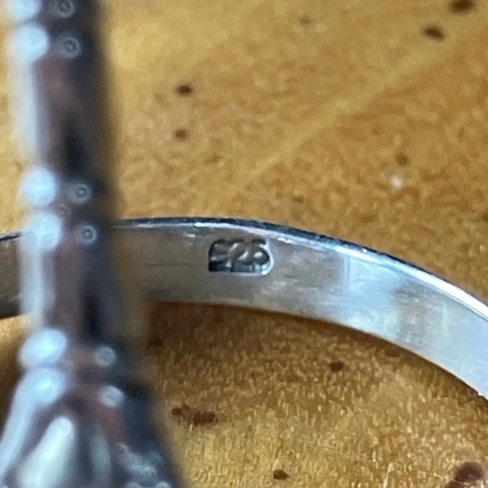 Natural Emerald Sterling Silver Dragonfly Ring Size 9 - Image 5