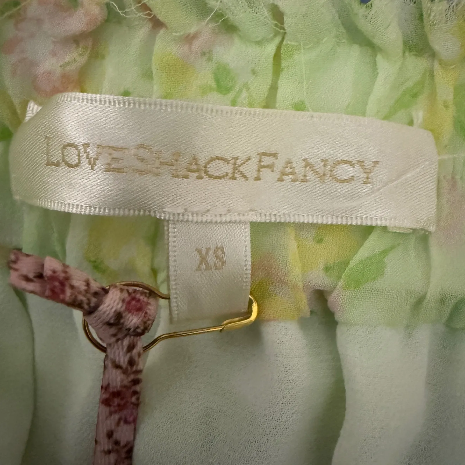 LoveShackFancy Ruffle Mini‎ Skirt XS Fuji Sunrise Floral Tiered Pastel - Image 3