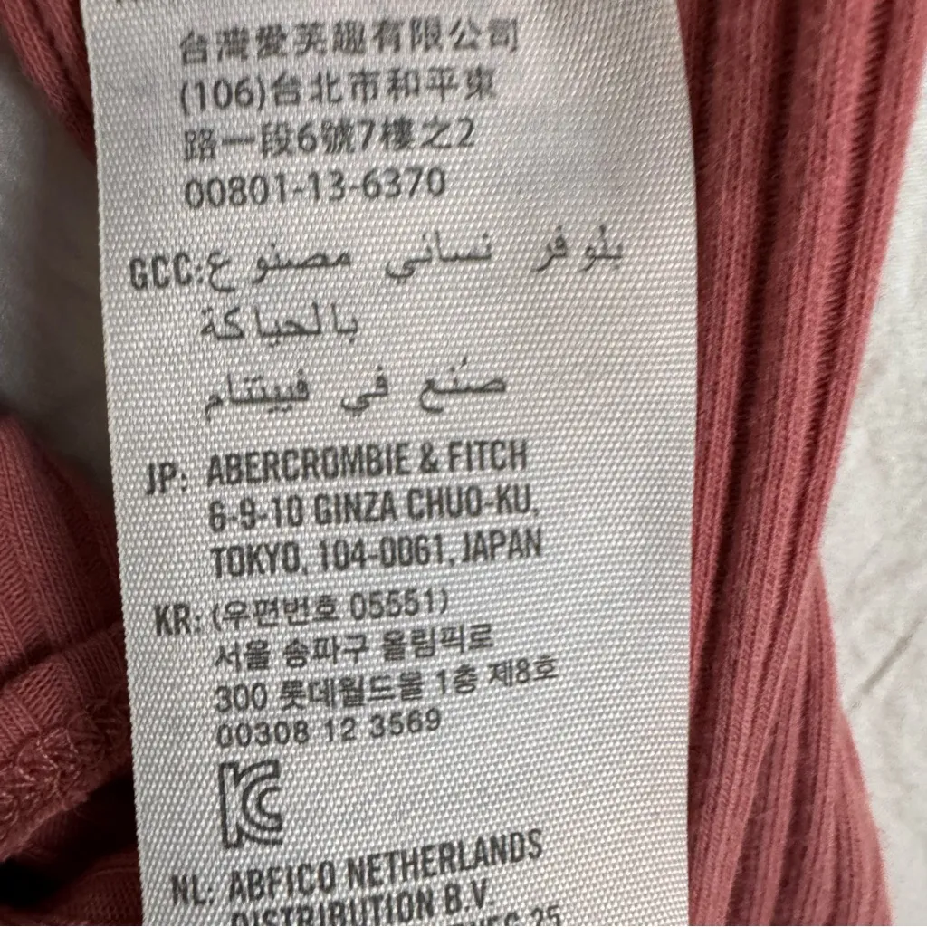 Hollister Henley Button Down V-Neck Long‎ Sleeve Shirt Medium Mauve Pink - Image 9