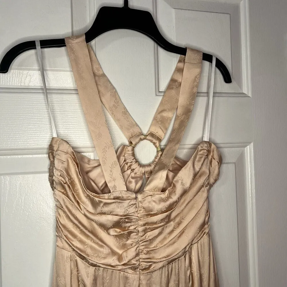 Majorelle Giannina Dress Medium Pink Blush Satin Gown Floral Cut Out MSRP $248 - Image 11