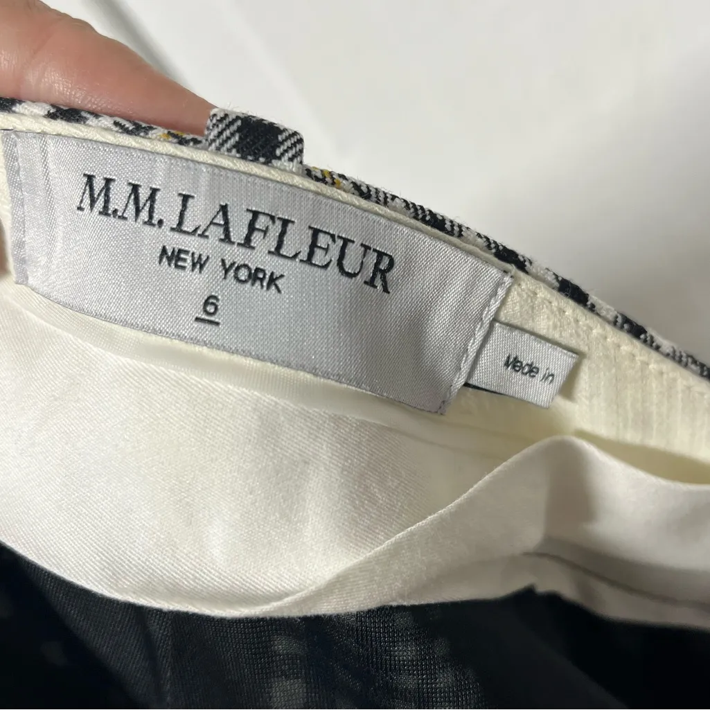 M.M. LaFleur Mejia Pant wool blend Plaid Sharkskin straight leg trouser pant 6 - Image 6