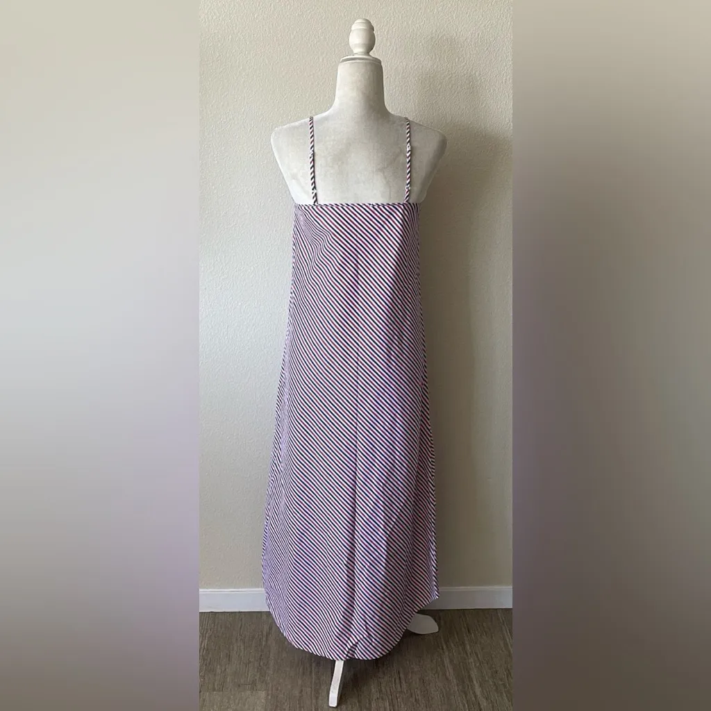 Sleepy Jones Striped Sleep Lounge Dress Navy White Red Preppy American Cotton - Image 3