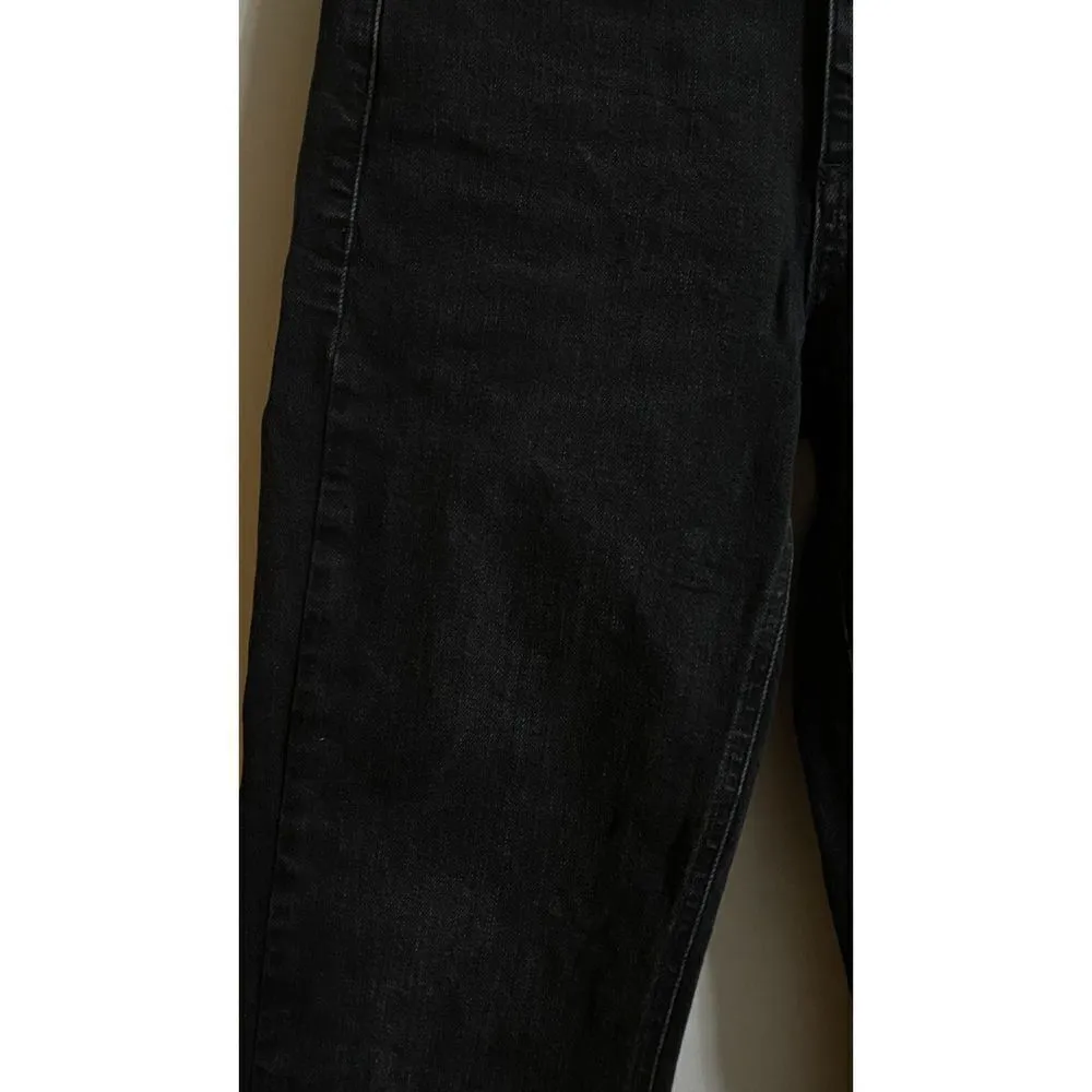 Guess 1981 Faux Leather Accent Detail Black Straight Leg Jeans Women's Sz 25​ - Image 10