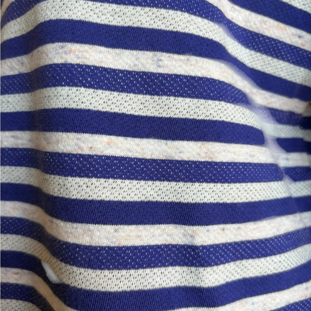 T by Talbots Pullover Sweatshirt Blue White Stripe Color Splatter Womens Medium - Image 8