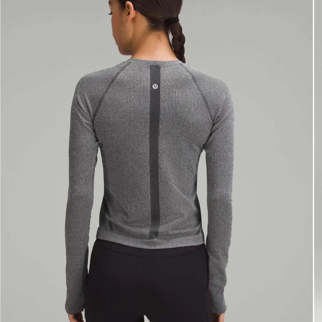 Lululemon Swiftly Tech Long-Sleeve Shirt 2.0 Waist Length Sparkle NWT size 12 - Image 2