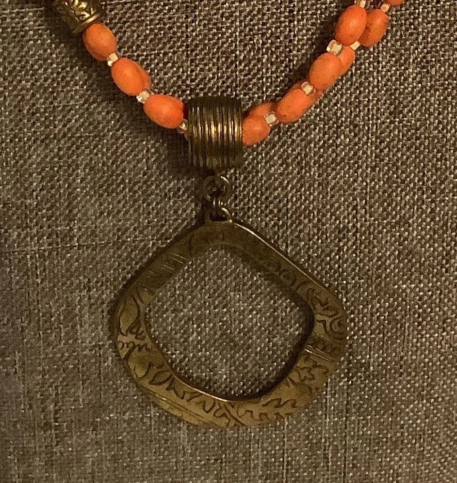 Cold Water Creek Necklace Orange  - Image 4