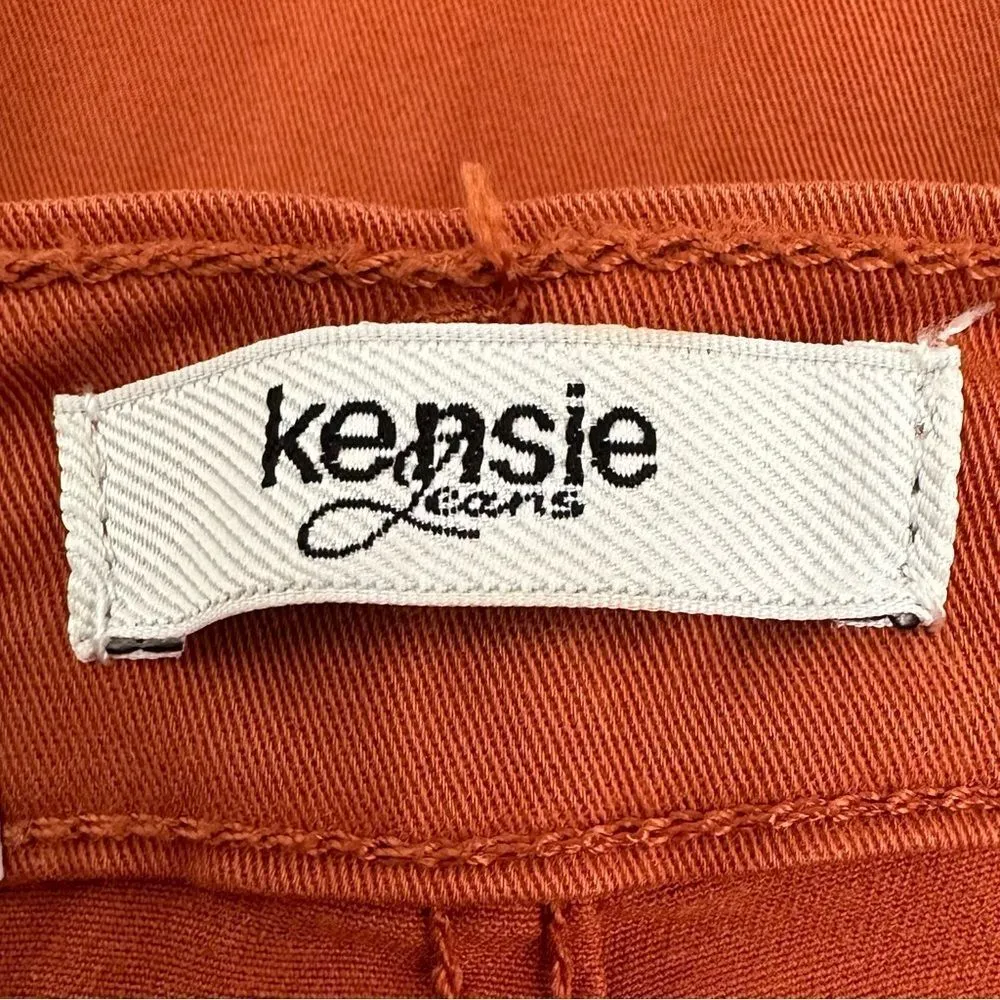 NWT Kensie Jeans Orange High Rise Tie Belt Straight Leg, Sz 4/27 - Image 9