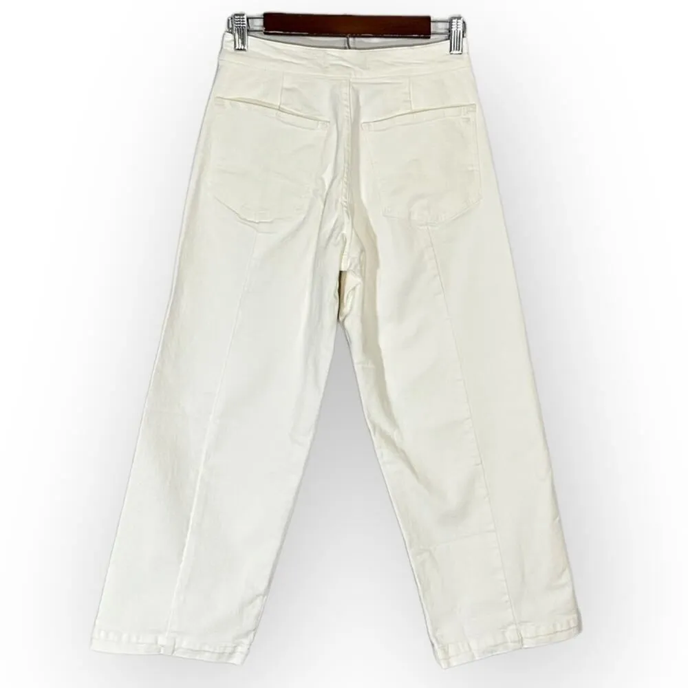 Madewell The Emmett Wide-Leg Crop Jean Women's 25P Petite Off White Welt Pocket - Image 4