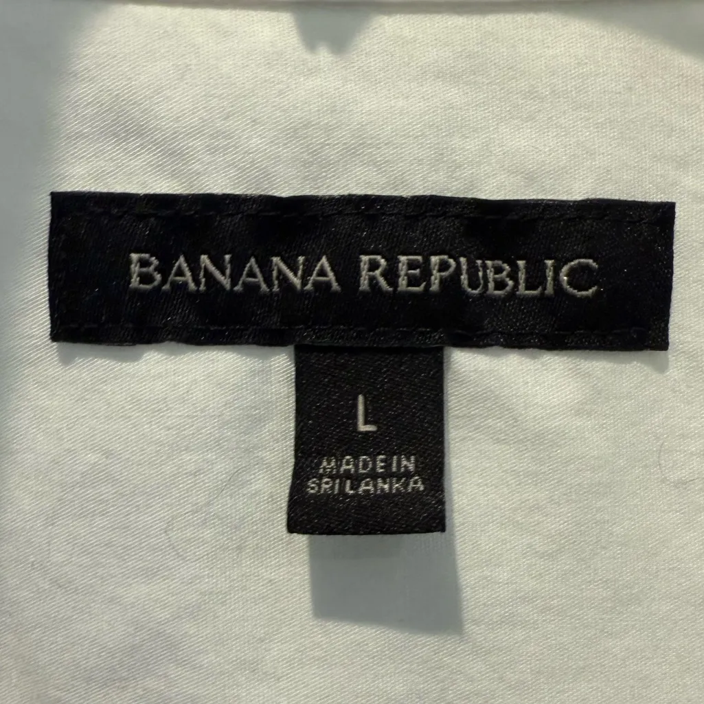 Banana Republic Women’s Long Sleeve Button Front Shirt Fitted White Size Large - Image 4