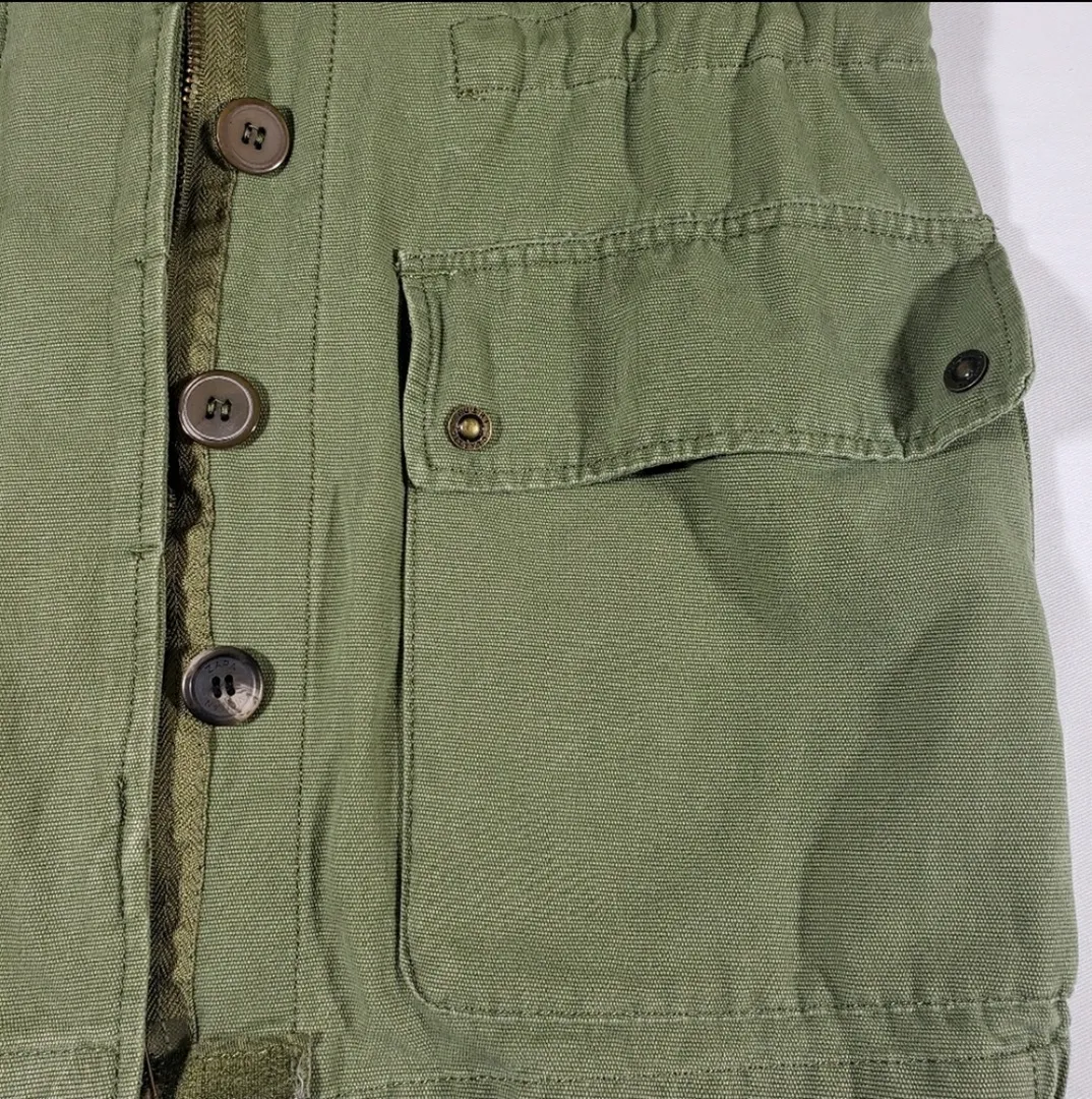 Trafaluc Green Army Denim Vest With Zipper - Image 6