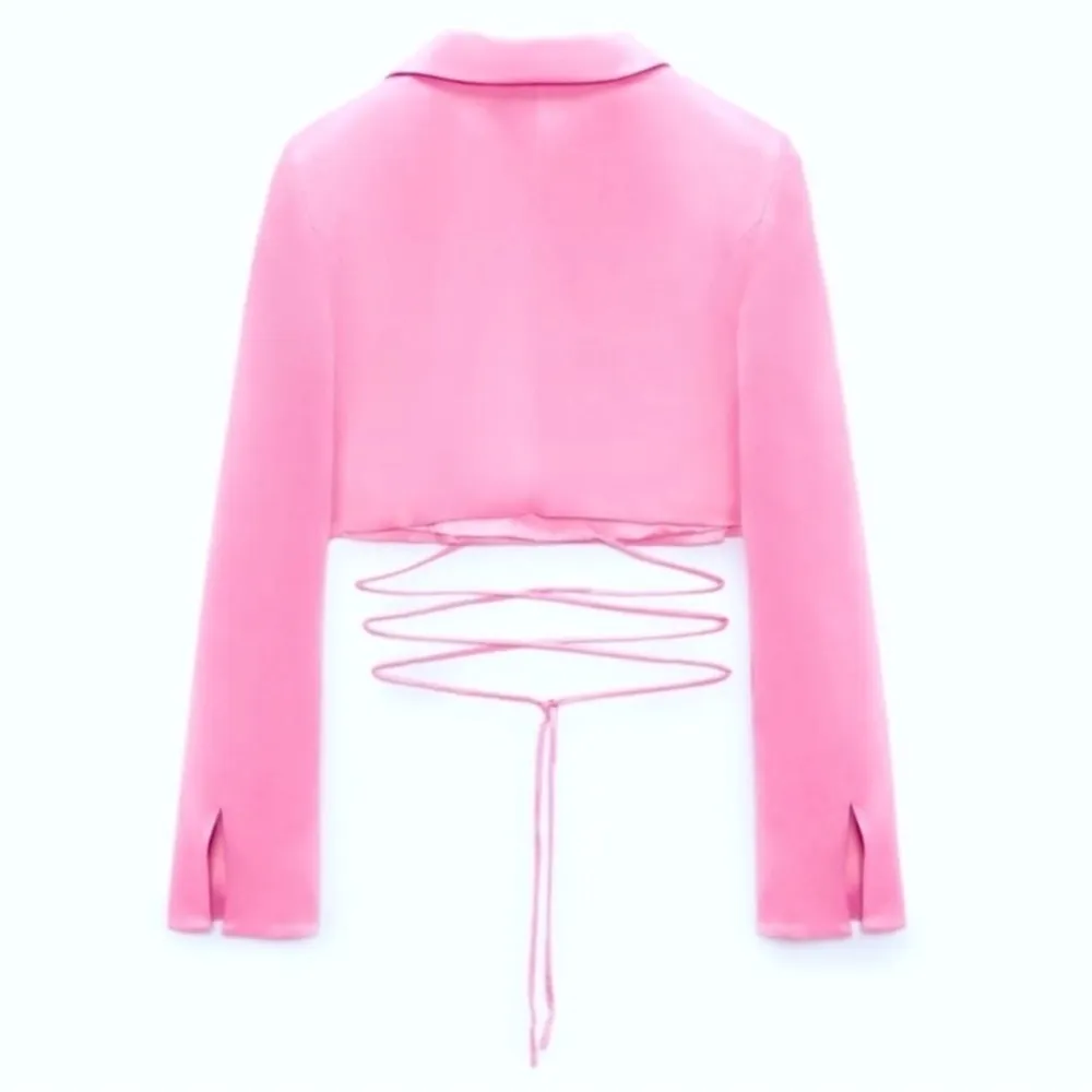 Zara cropped blazer. Waist tie details. Size XS. EUC - Image 3