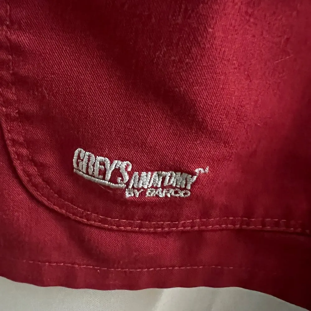 Barco SMALL Grey's Anatomy Signature Red Scrub Top Uniform Short Sleeve - Image 7