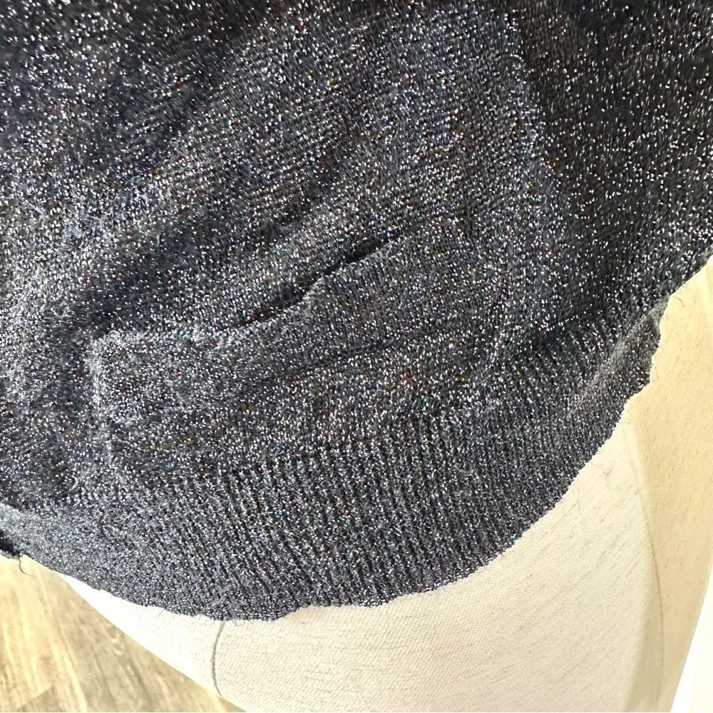 Free People black glitter button cardigan - Image 13