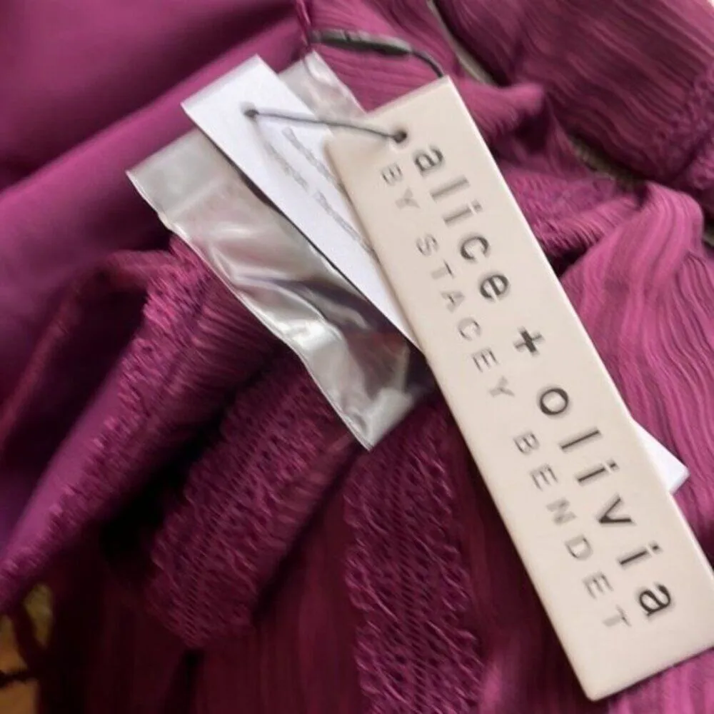 Alice plus Olivia Genevieve Spaghetti Strap Dress Boysnberry size 8 - Image 10