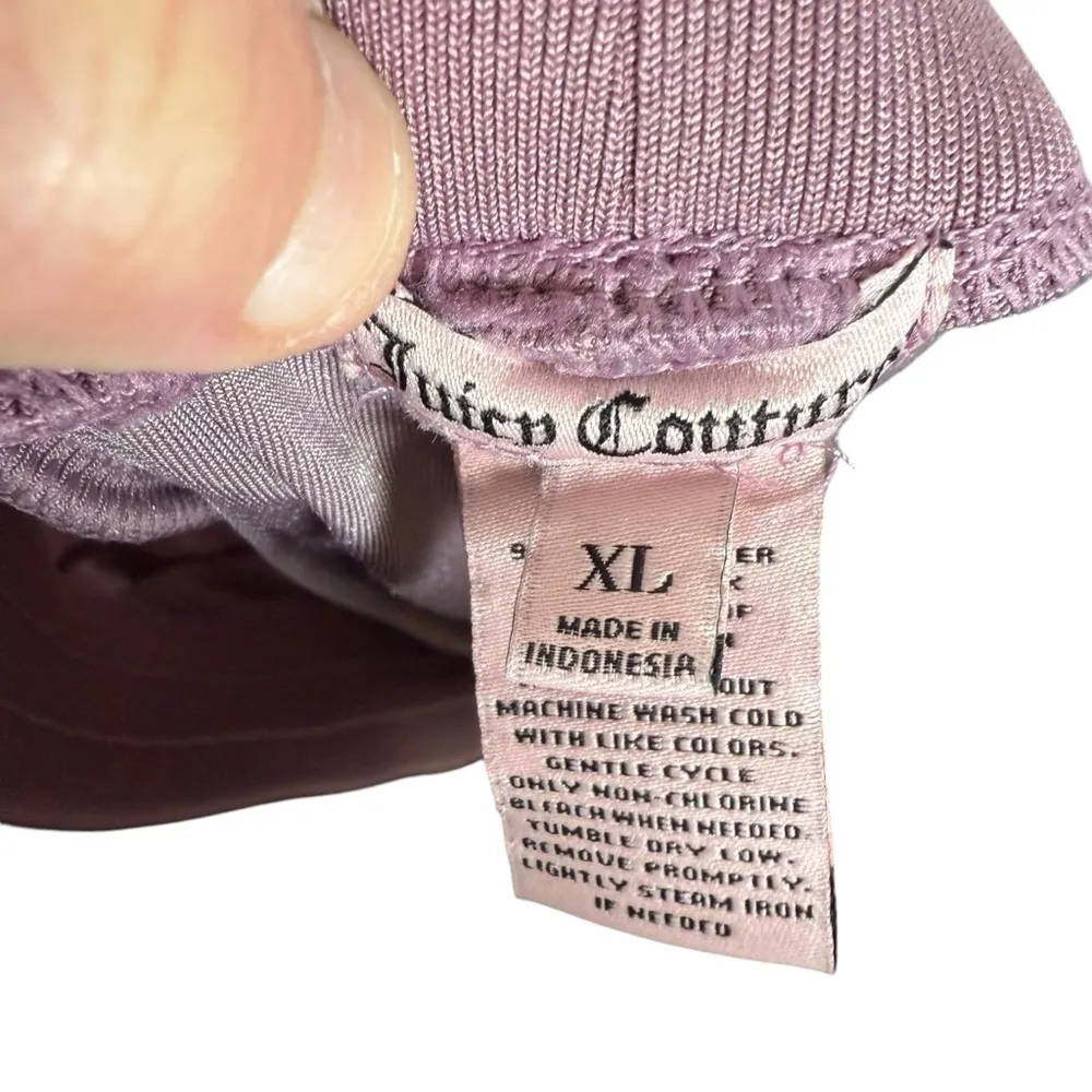 Juicy Couture Women’s Velour Ruched Trackpants in Lilac Snow Size XL - Image 11
