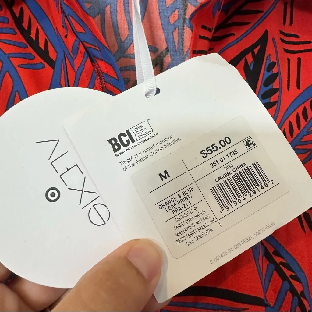 Alexis X Target Leaf Print Button Down Shirt Dress Womens Medium New - Image 5