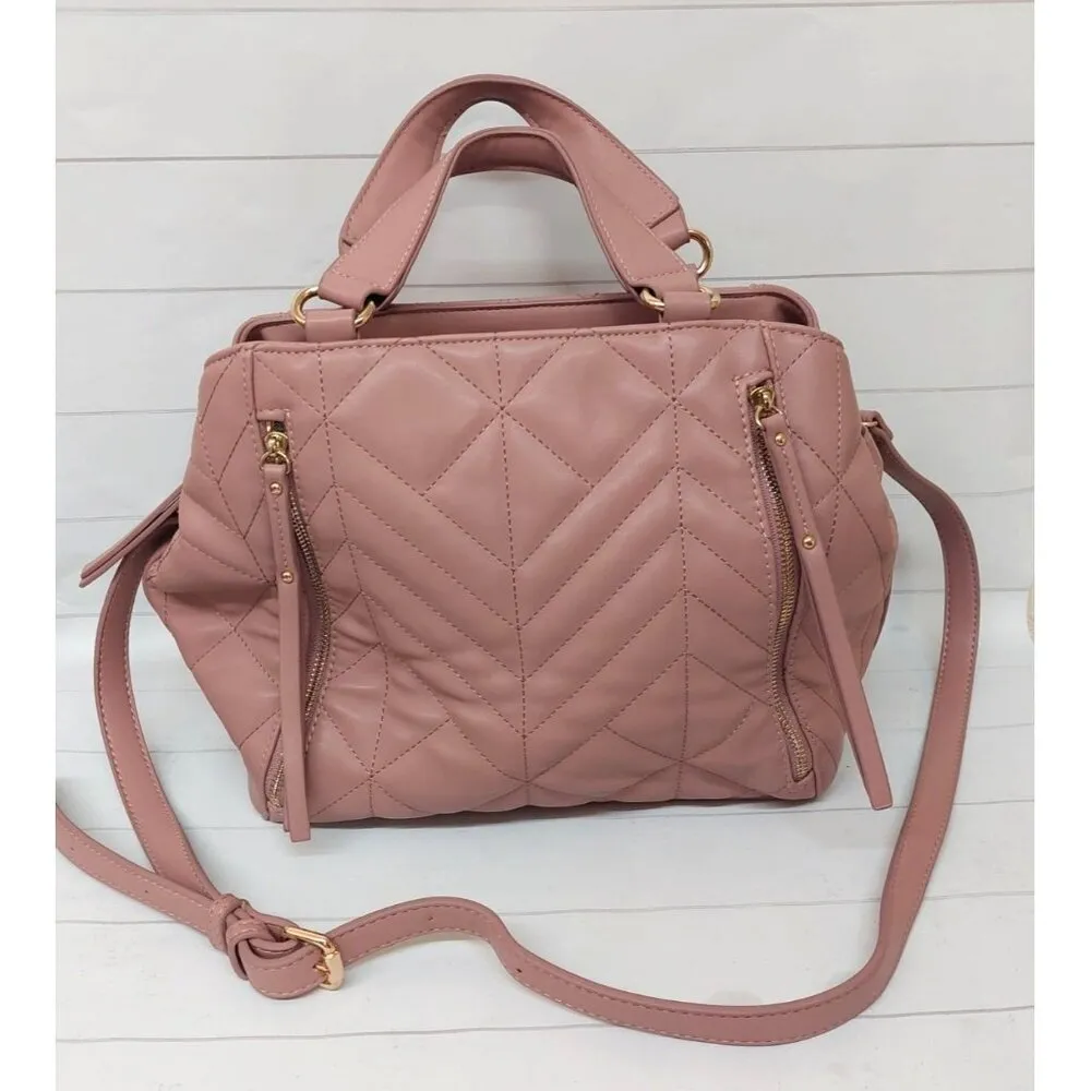 Urban Expressions Simon Satchel Vegan Leather Quilted Purse Large Dimensions: 12 - Image 3