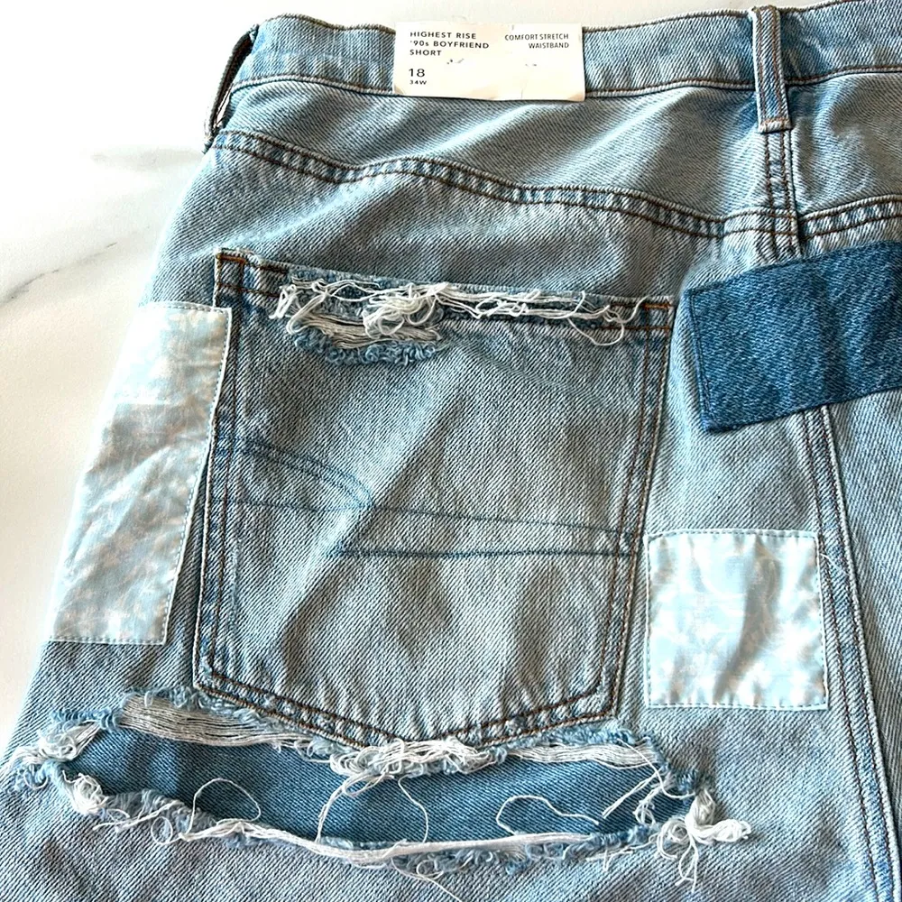 American Eagle Women's Highest Rise 90s Boyfriend Shorts Rainbow Jeans Jorts - Image 7