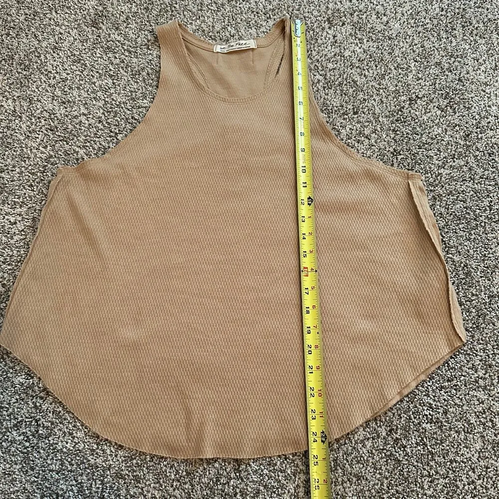 We the Free (Free People) light brown/tan textured tank top size S - Image 8